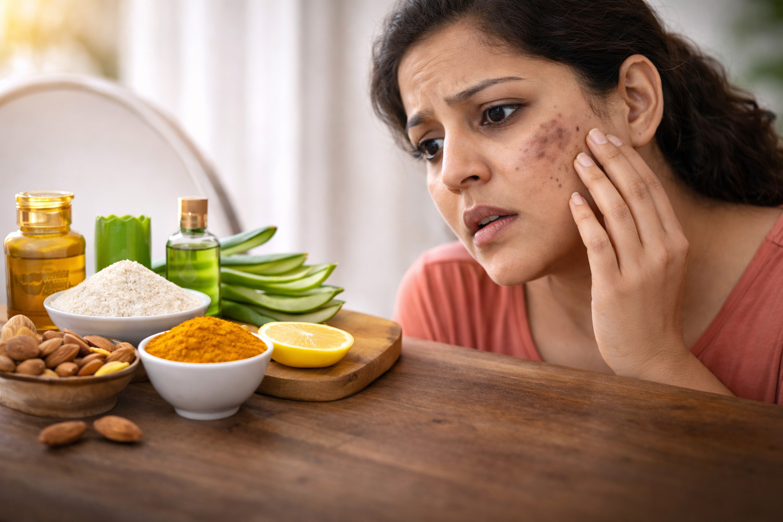 hyperpigmentation aur dark spots se pareshan woman face pigmentation problem