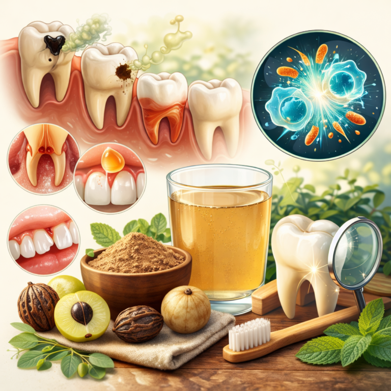 त्रिफला से बना प्राकृतिक आयुर्वेदिक माउथवॉश और दांतों की देखभाल