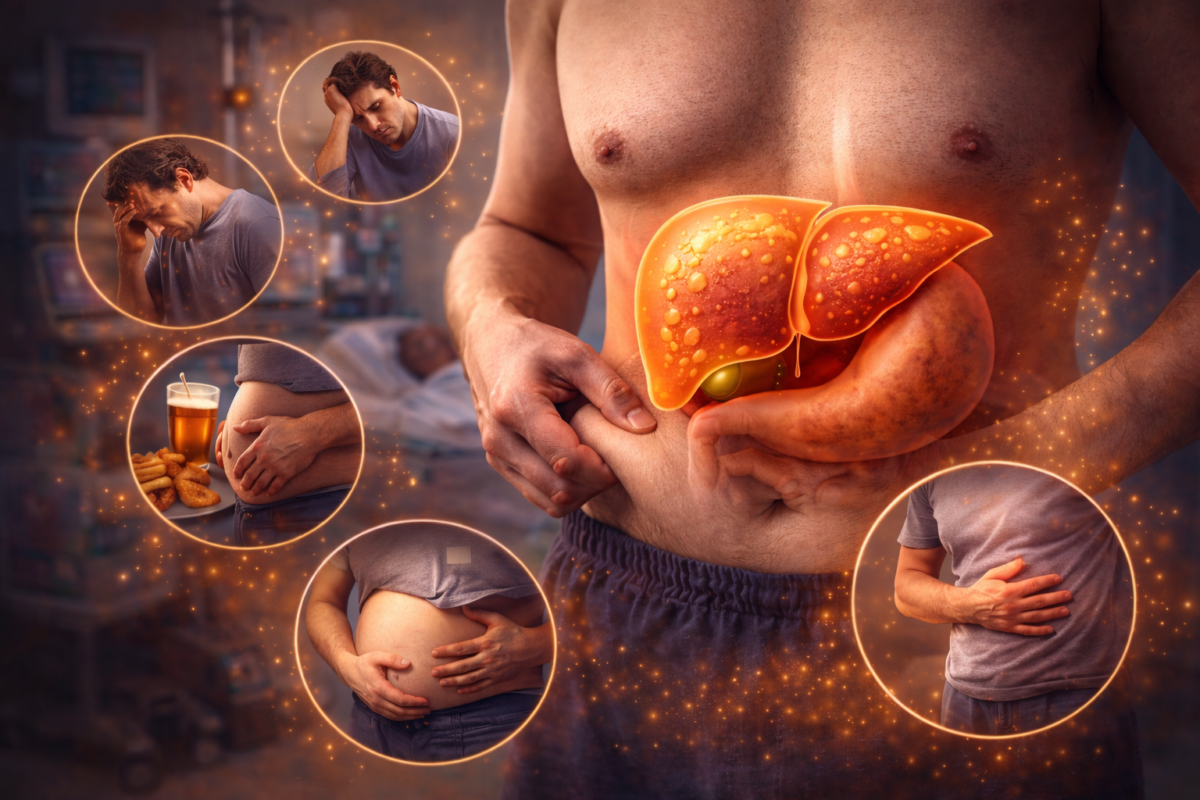 फैटी लिवर बीमारी को समझाते हुए डॉक्टर और मरीज